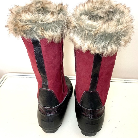 Sporto Natasha Waterproof Suede Leather Winter Duck Boots - Merlot - Size 8W - Picture 10 of 16